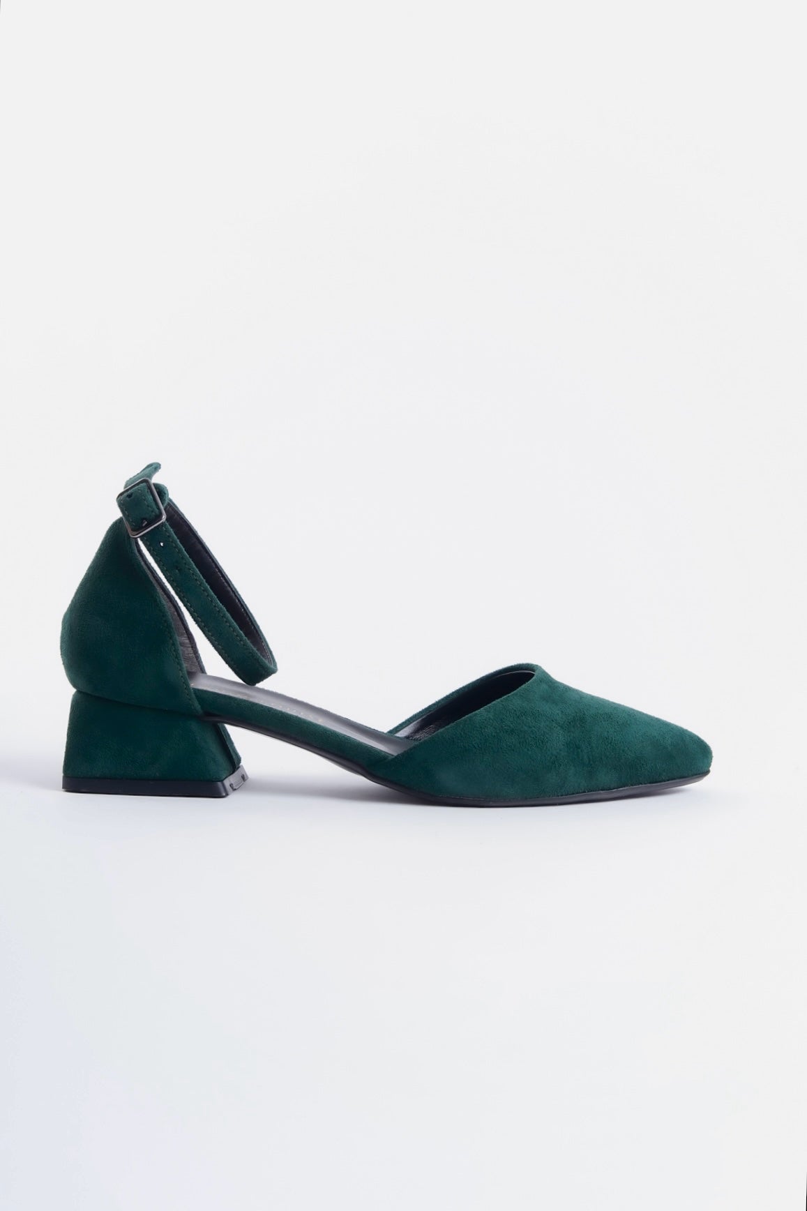 Ottilie | Emerald Green Suede Low Heels