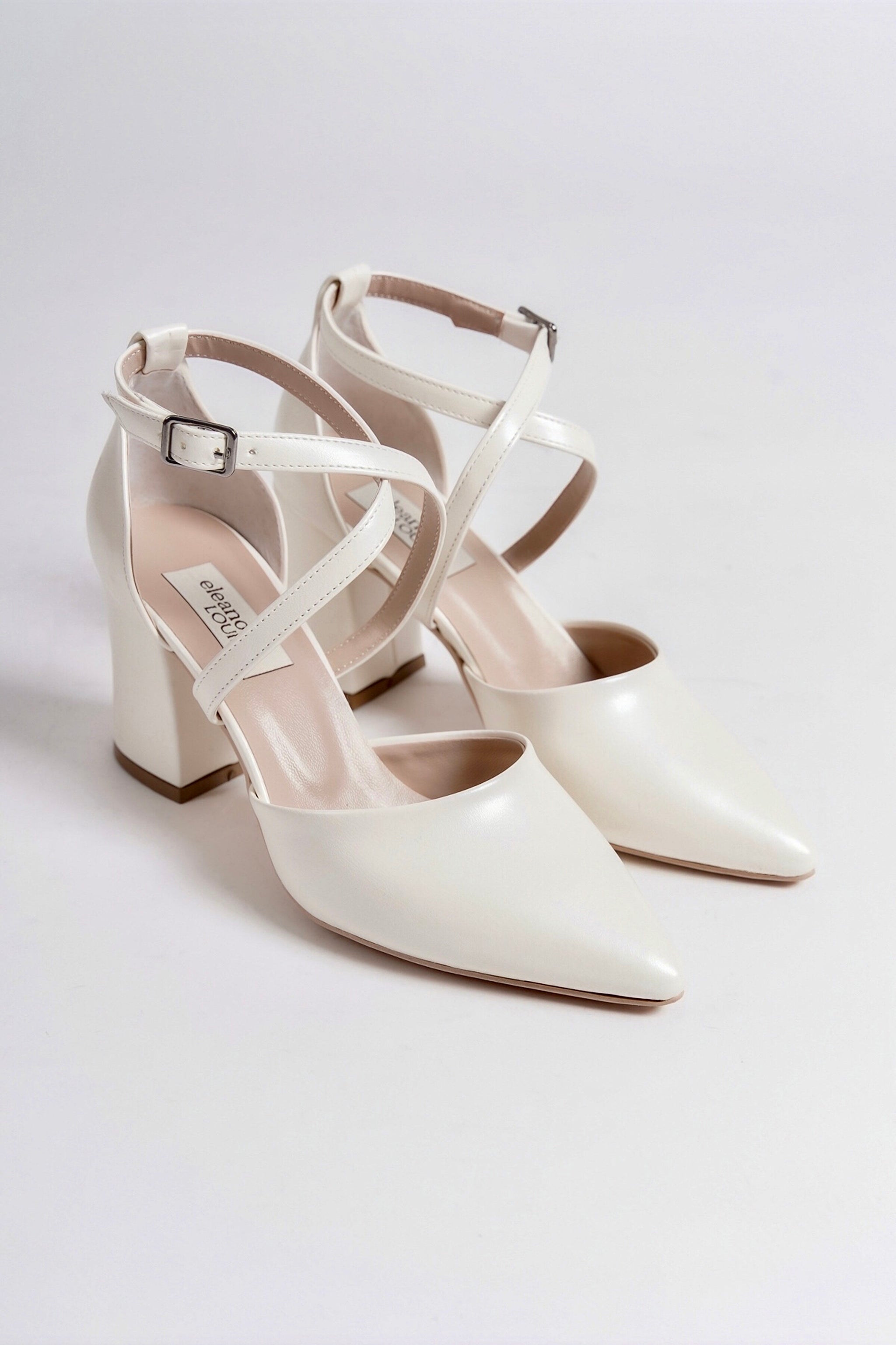 Lavinia | Ivory Criss Cross High Heels