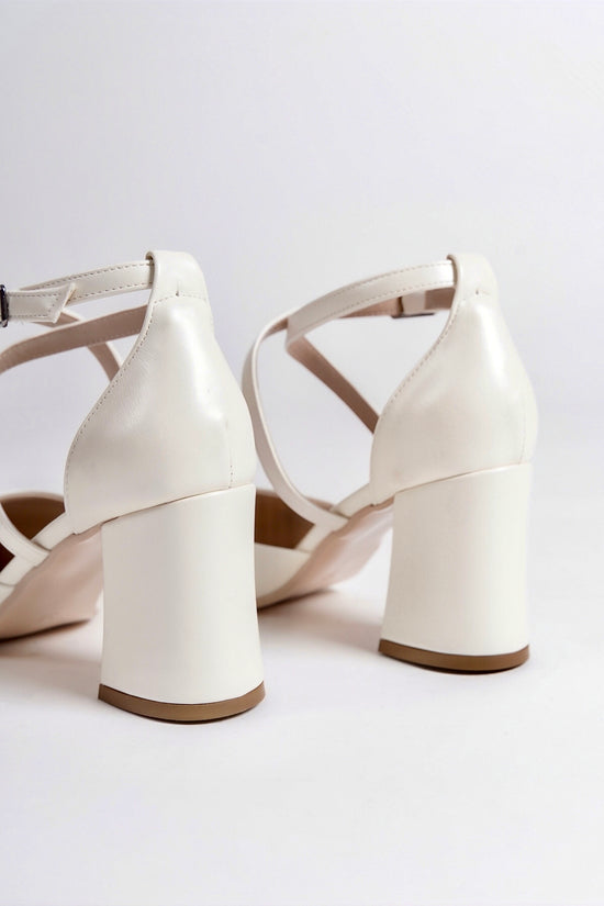 Lavinia | Ivory Criss Cross High Heels