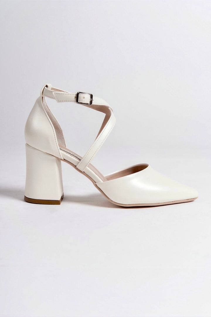 Lavinia | Ivory Criss Cross High Heels