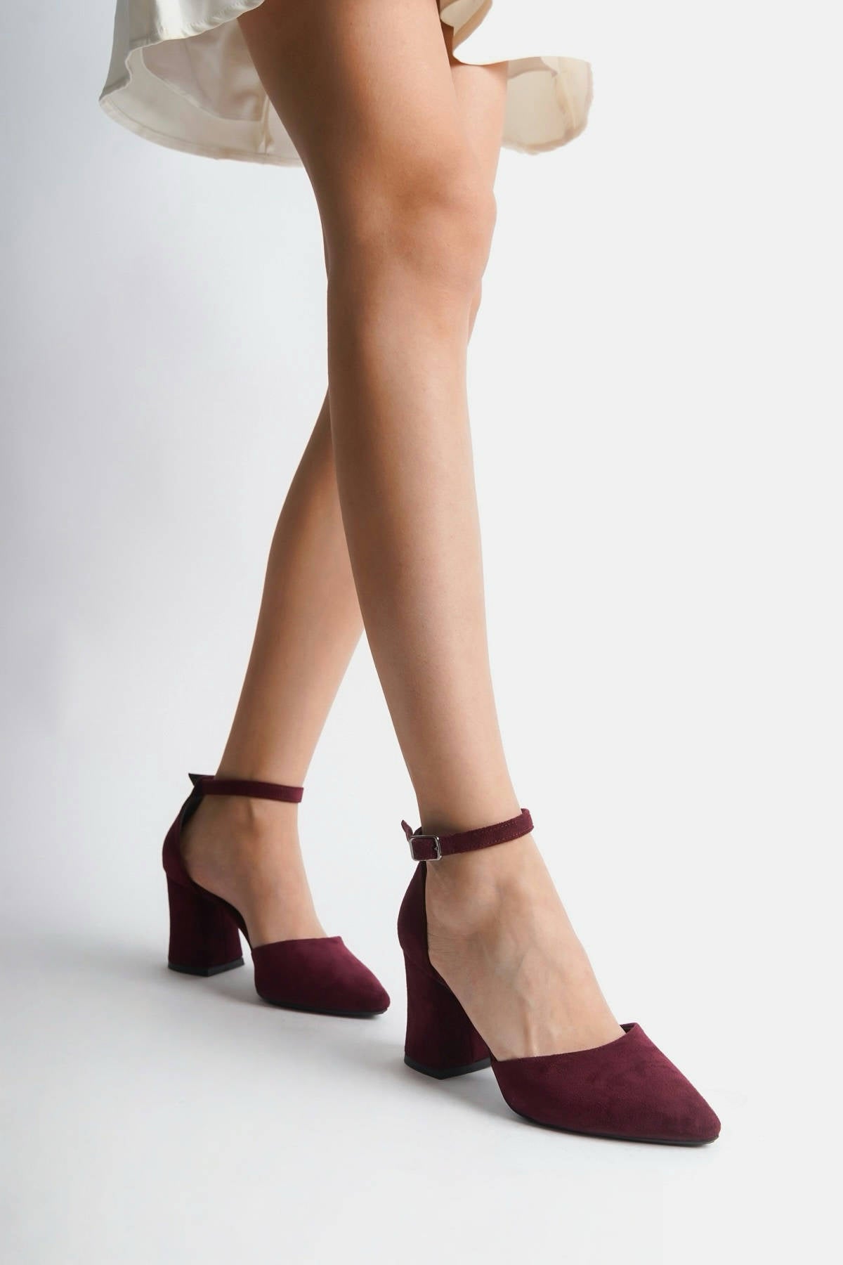 Margery | Burgundy Suede High Heels