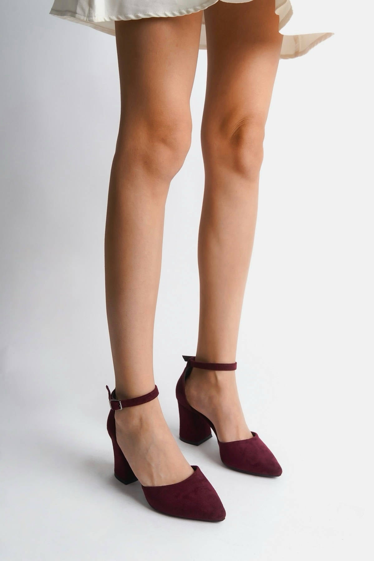 Margery | Burgundy Suede High Heels