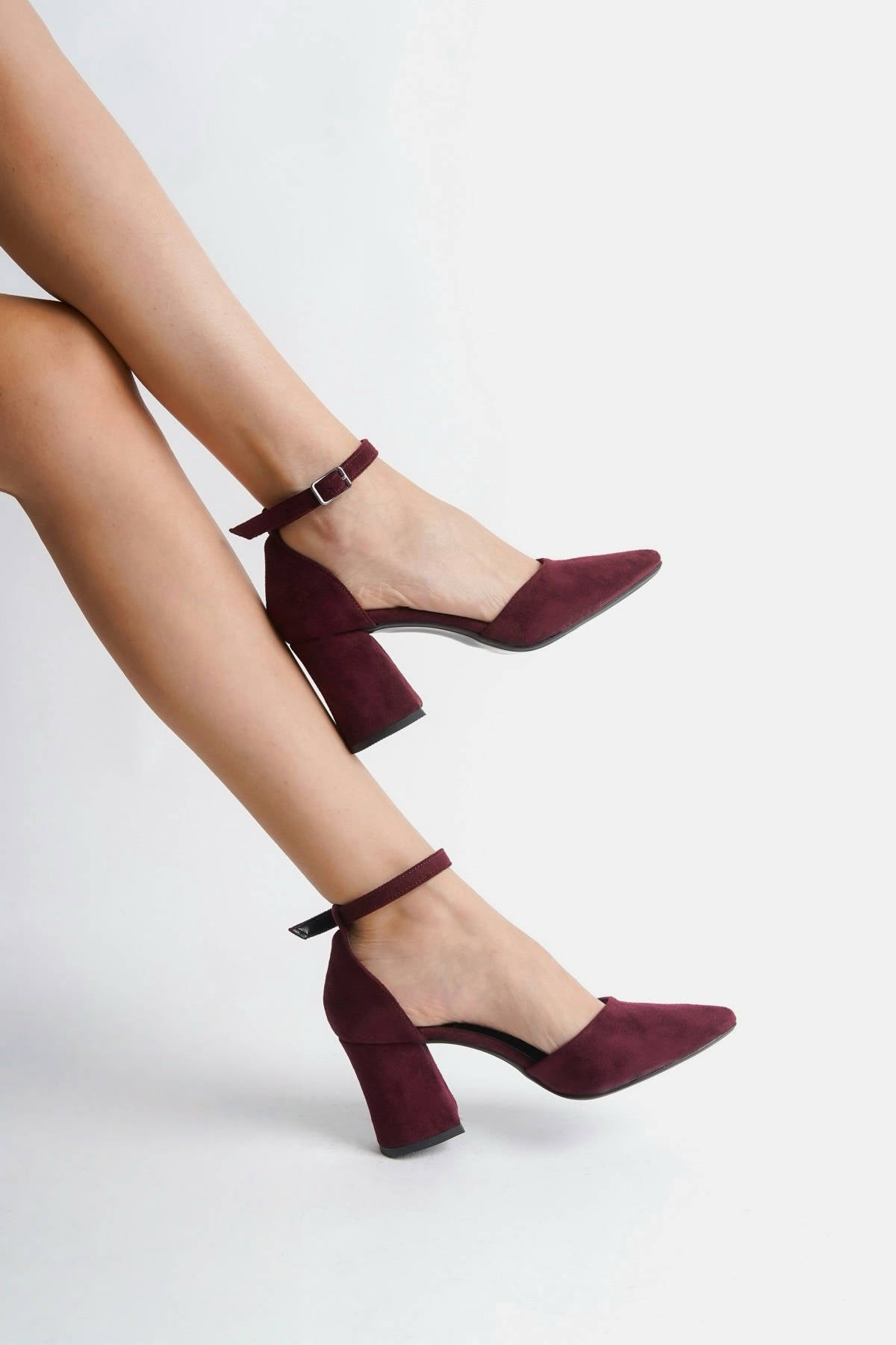 Margery | Burgundy Suede High Heels