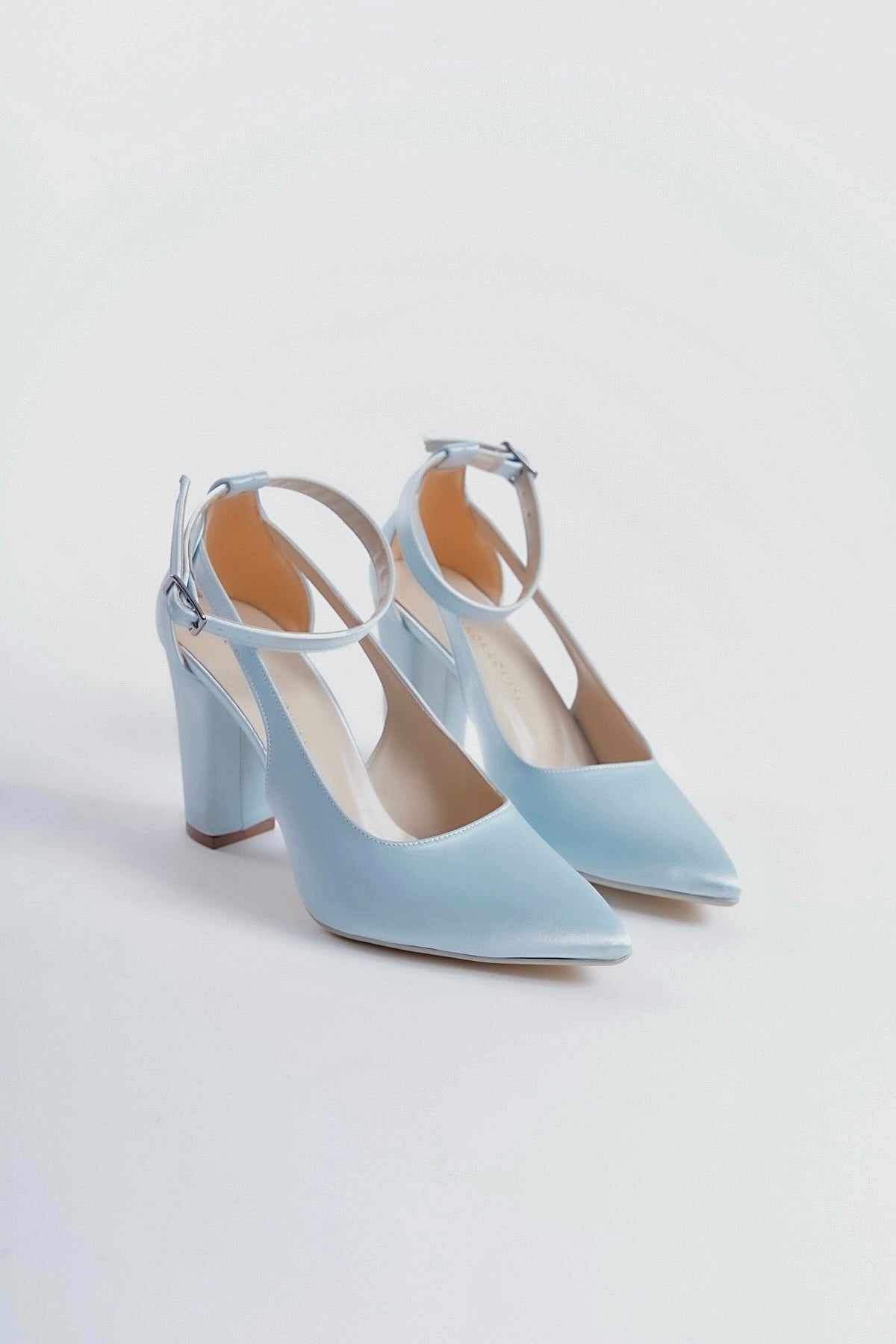 Aelia | Baby Blue Satin High Heels