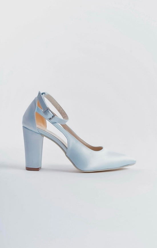 Aelia | Baby Blue Satin High Heels