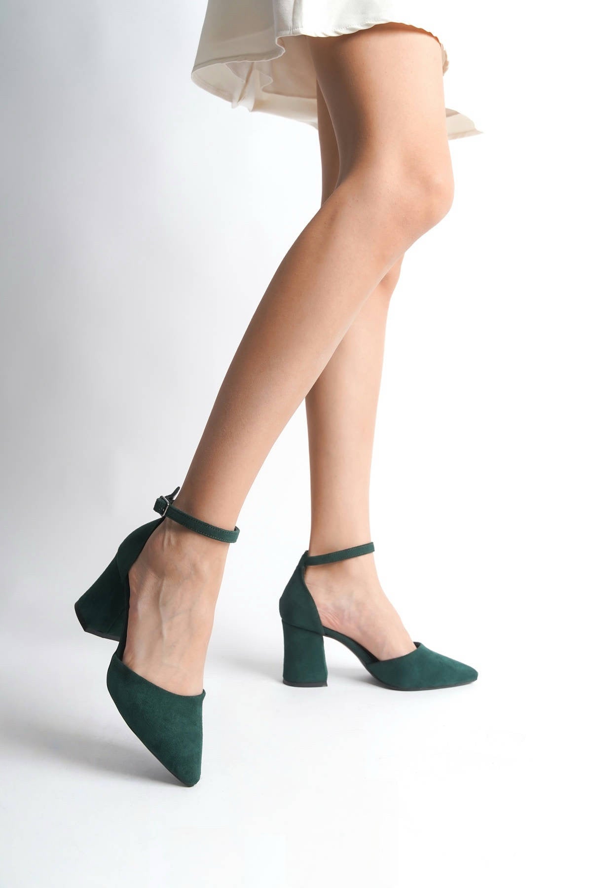 Wren | Emerald Green Suede High Heels