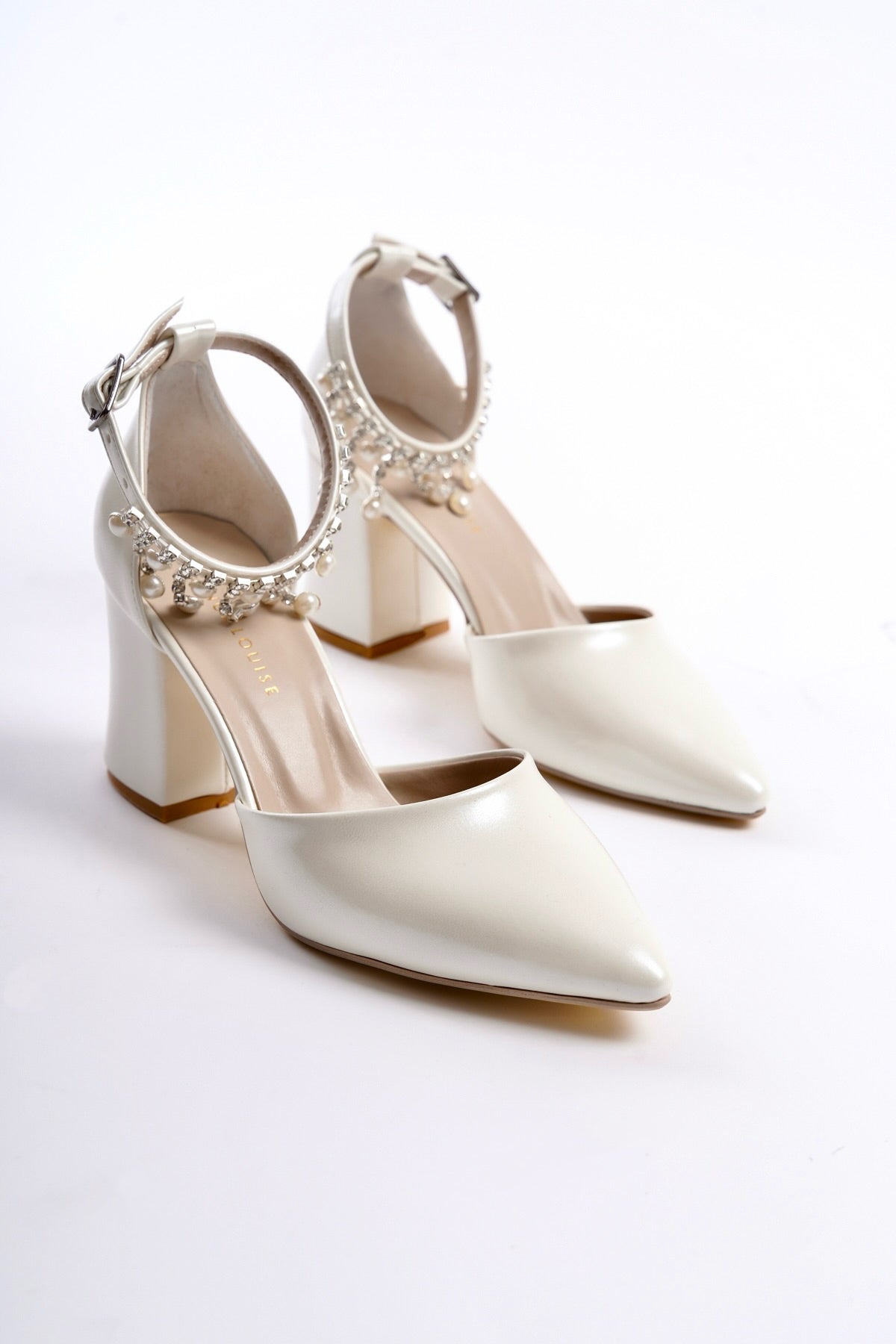 Chione | Ivory Rhinestone Embellished High Heels