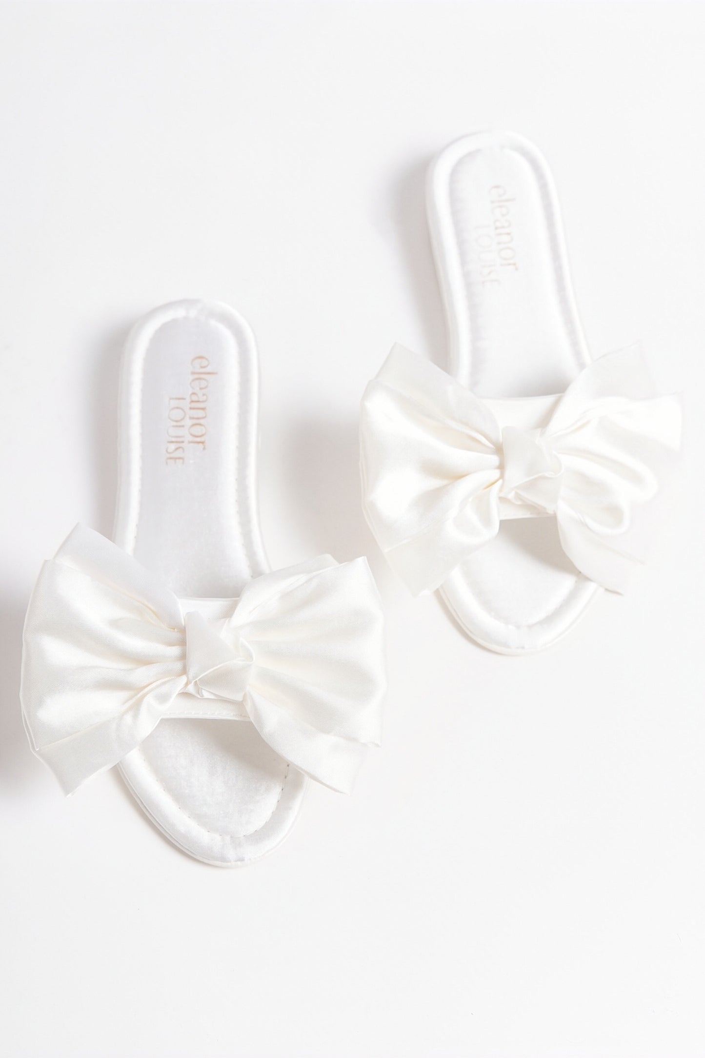 Theodora | Ivory Satin Bow Mule