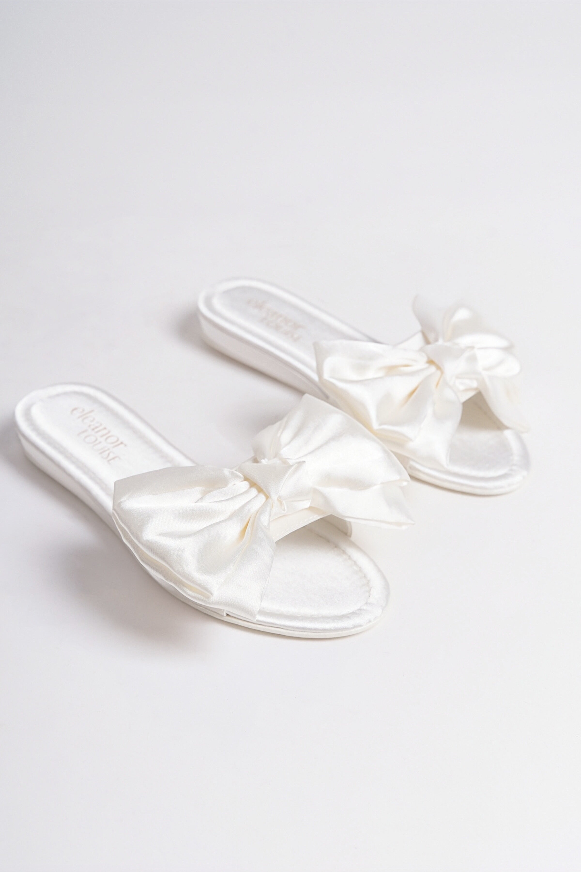 Theodora | Ivory Satin Bow Mule