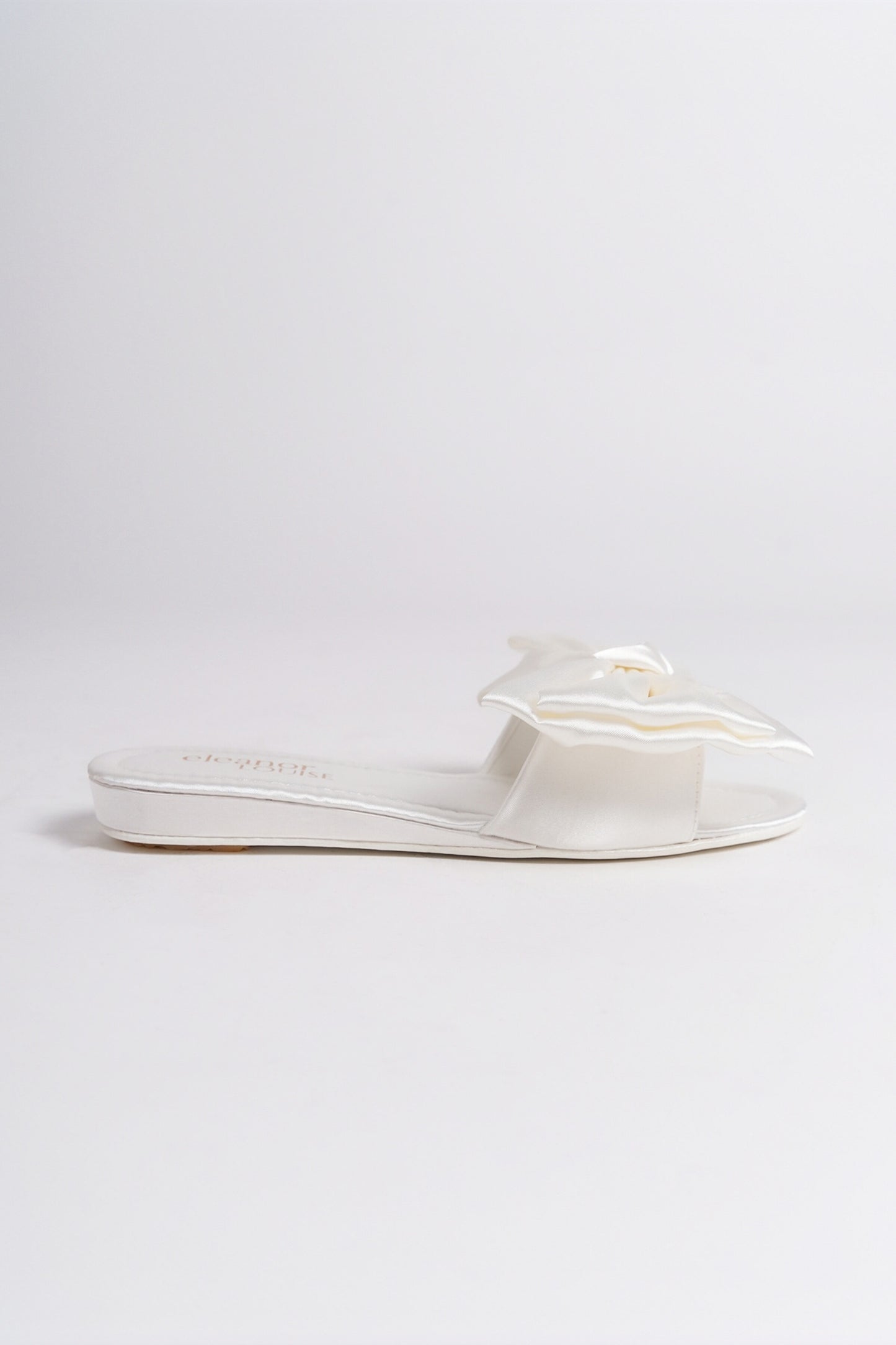 Theodora | Ivory Satin Bow Mule