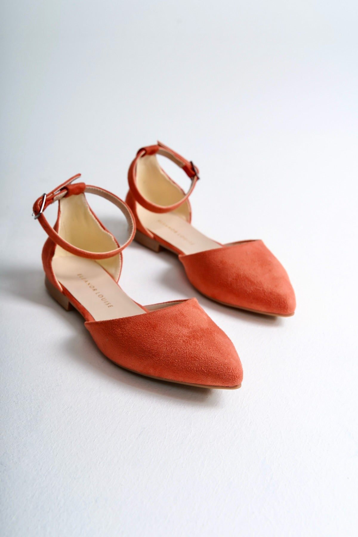 Eir | Orange Suede Flats