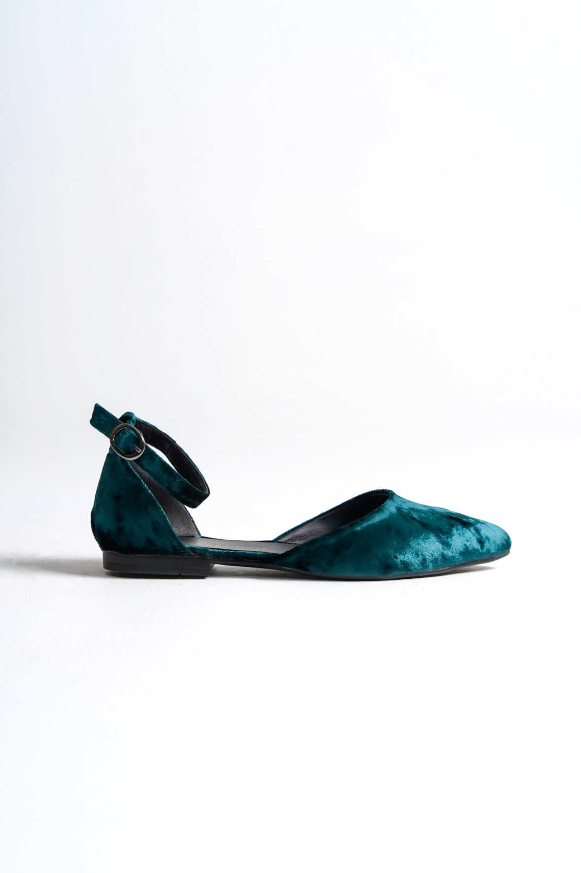 Hel | Emerald Green Velvet Flats