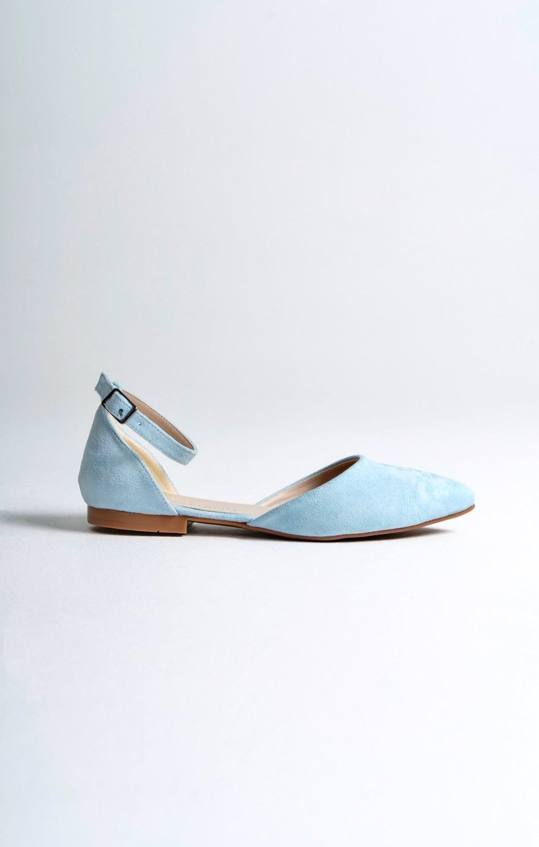 Azura | Baby Blue Suede Flats