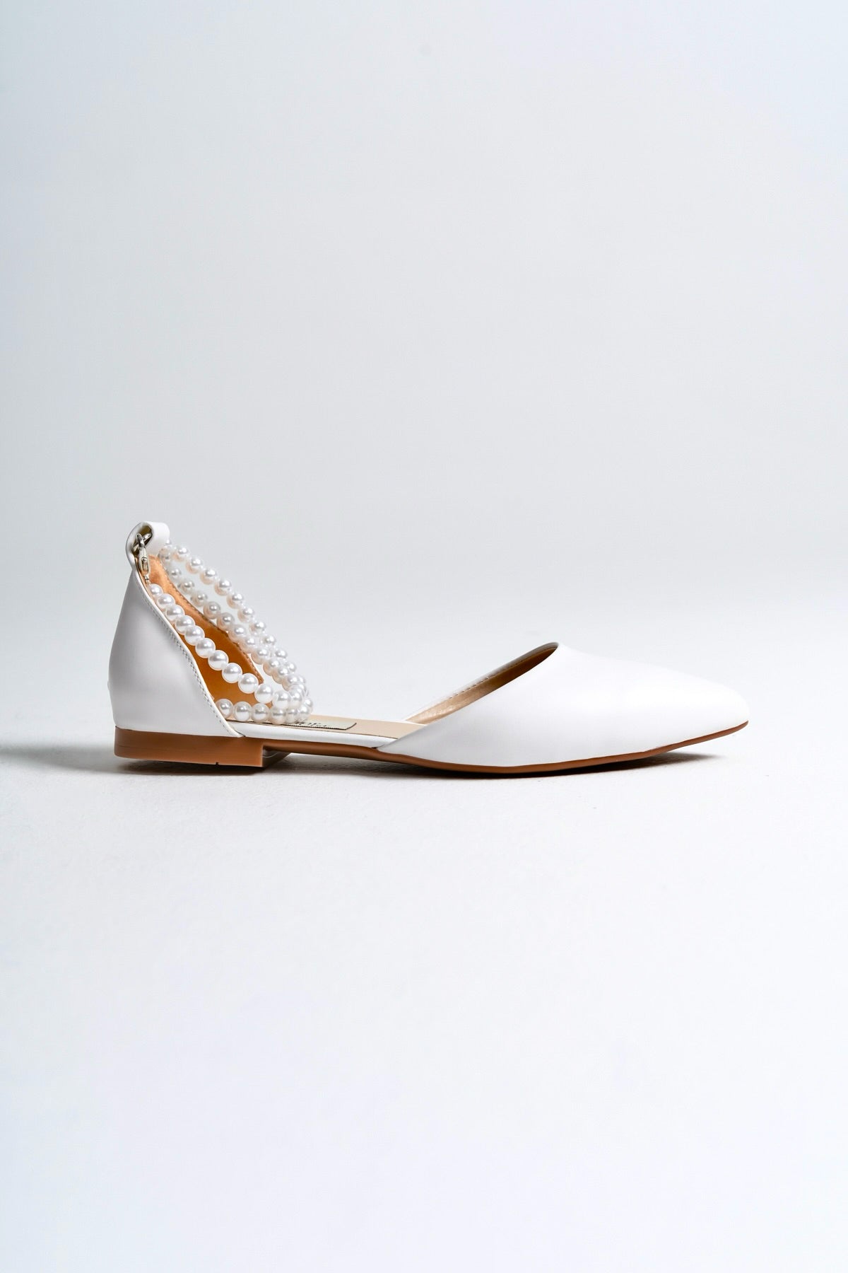 Opal | White Flats with Pearls