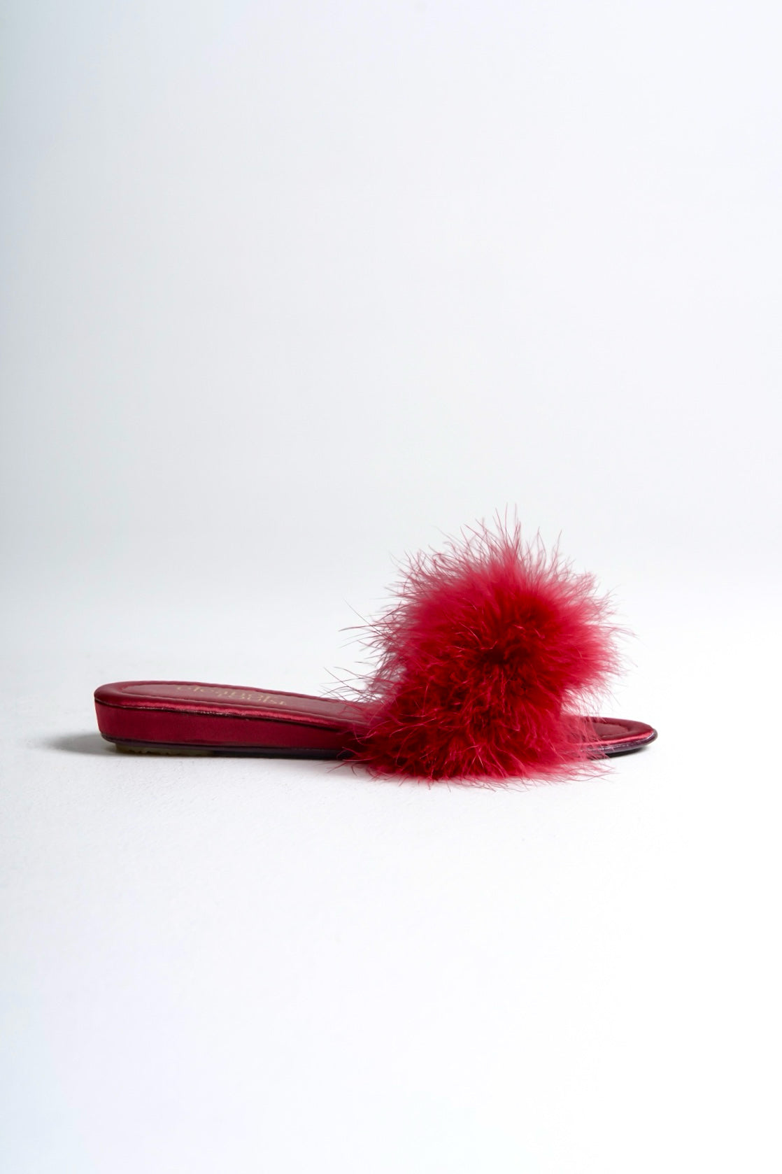 Bianca | Burgundy Feather Mule