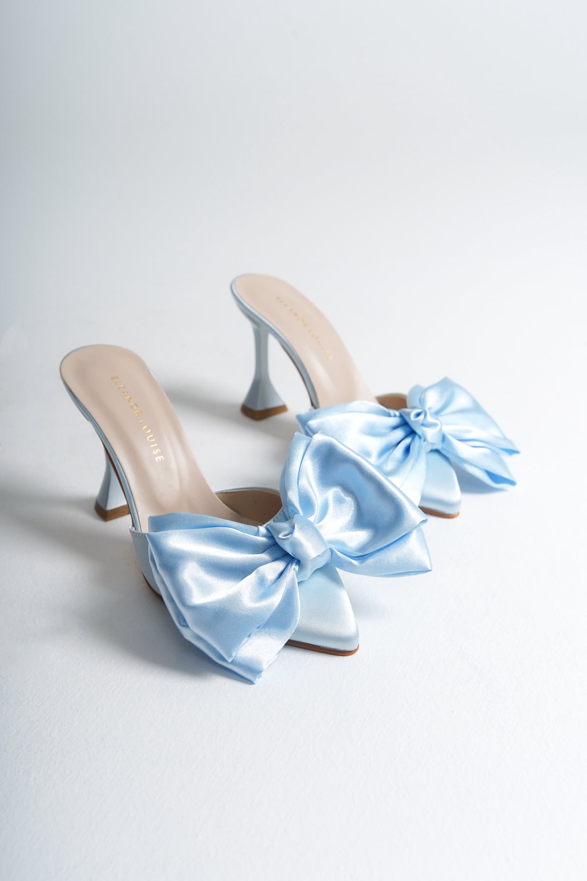 Anneliese | Baby Blue Satin Bow Tie Mule