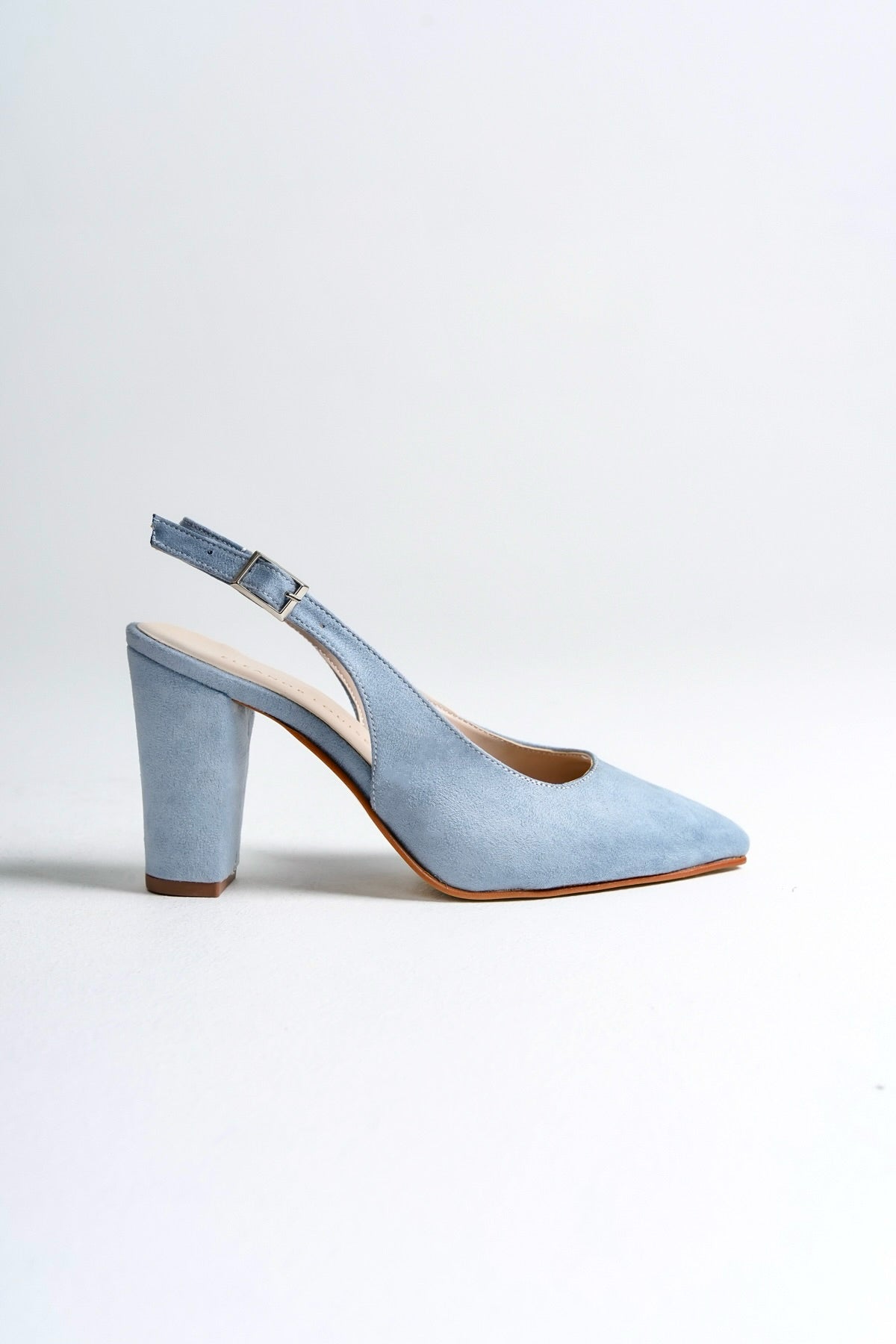 Freydis | Baby Blue Suede Slingback Heels