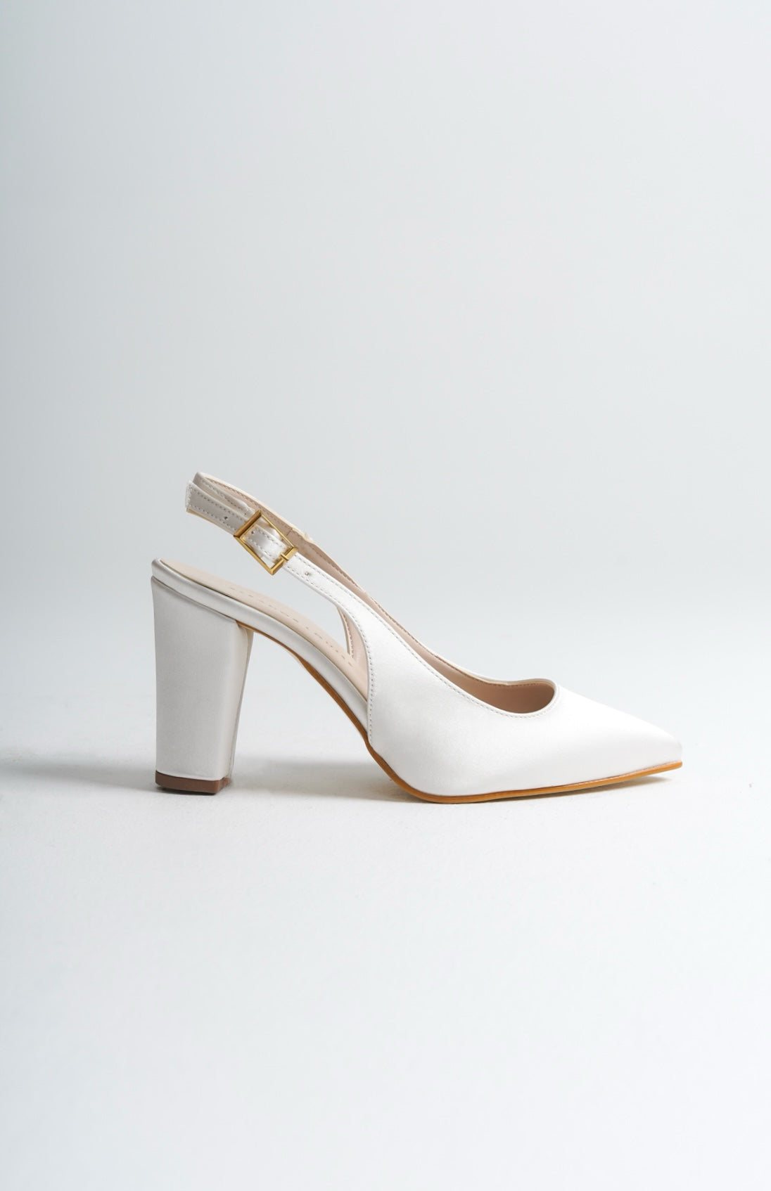 Cleo | Ivory Satin Slingback Heels