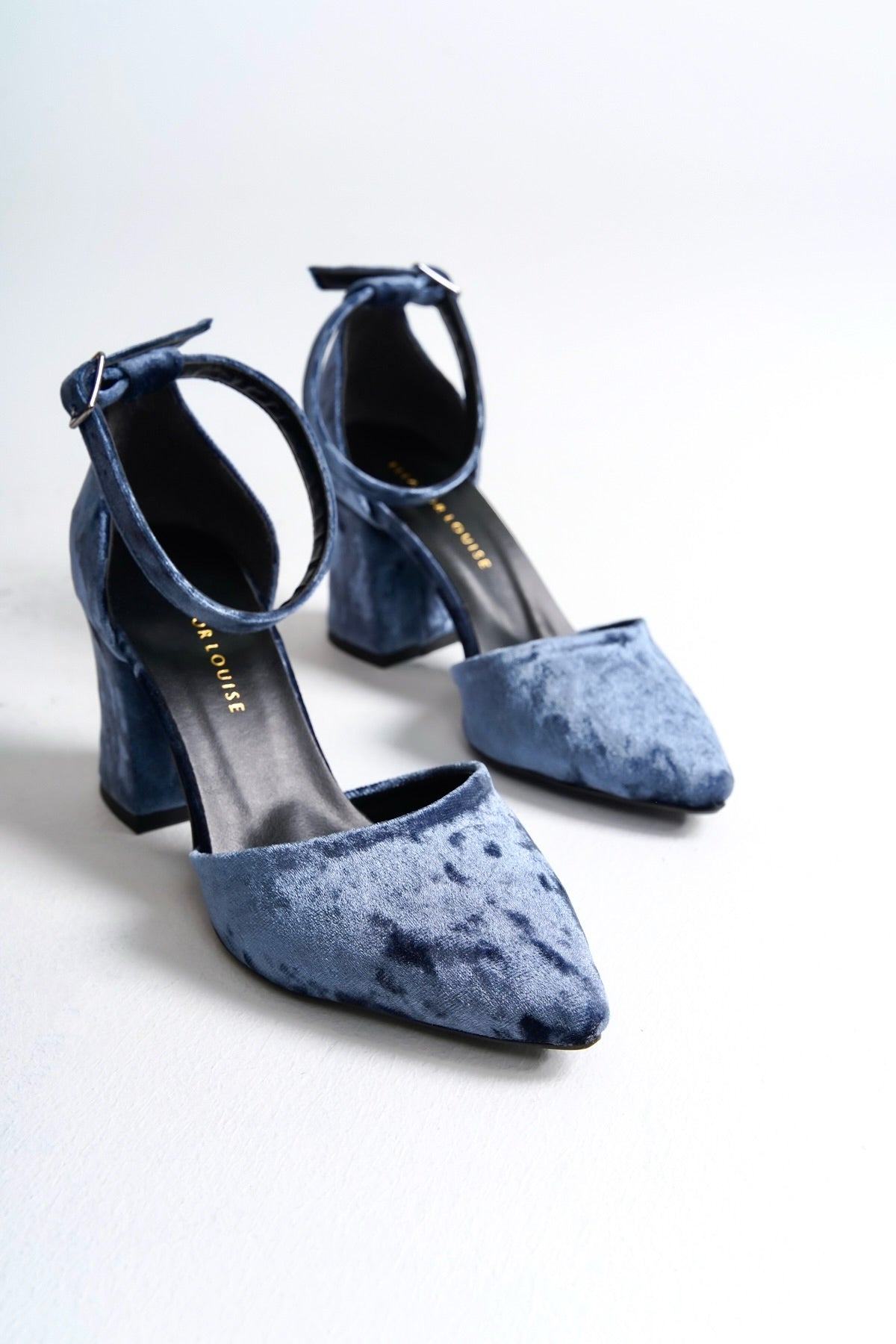 Francesca | Indigo Blue Velvet High Heels