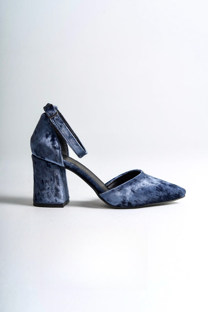 Francesca | Indigo Blue Velvet High Heels