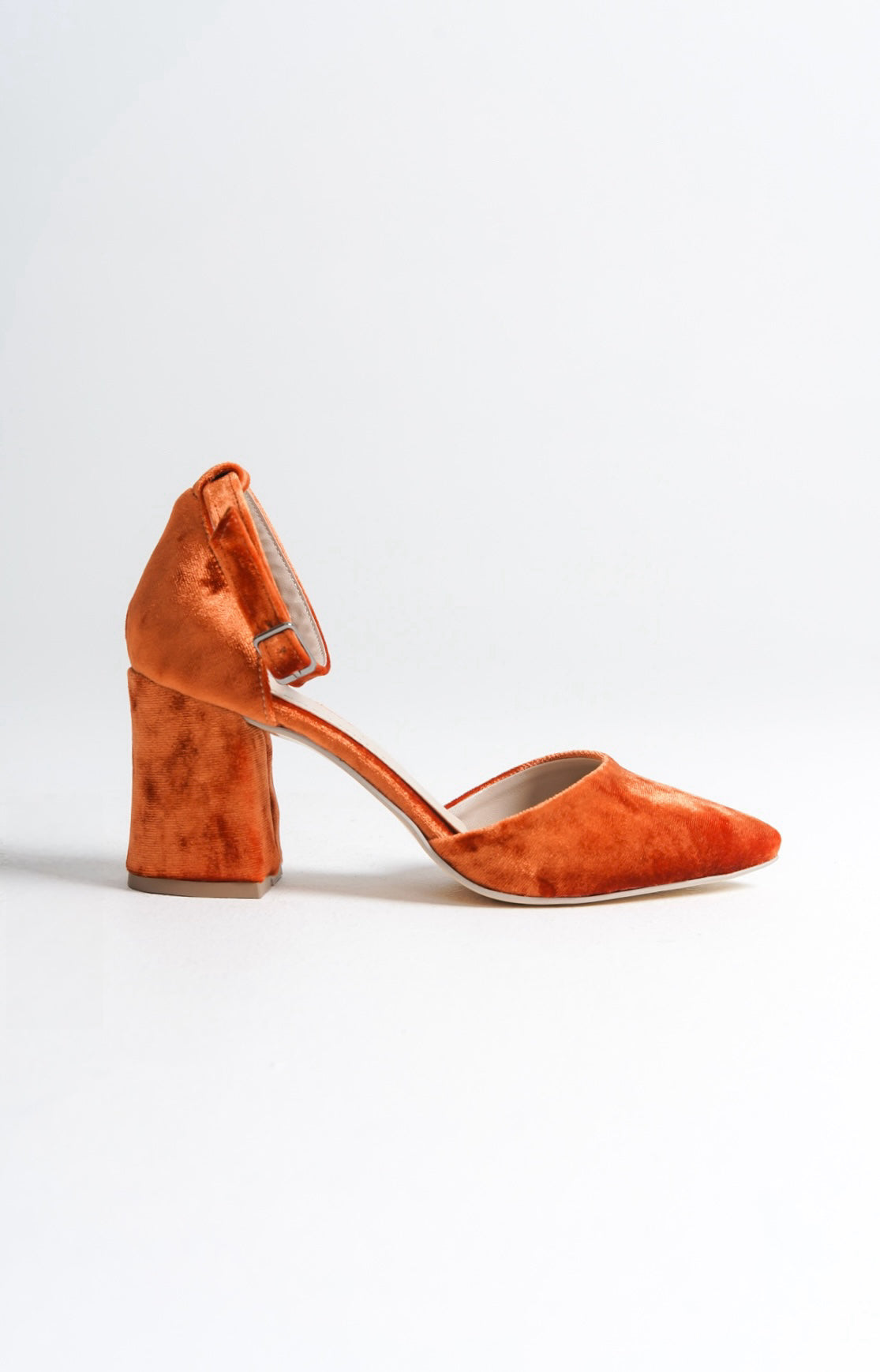 Olivia | Orange Velvet High Heels