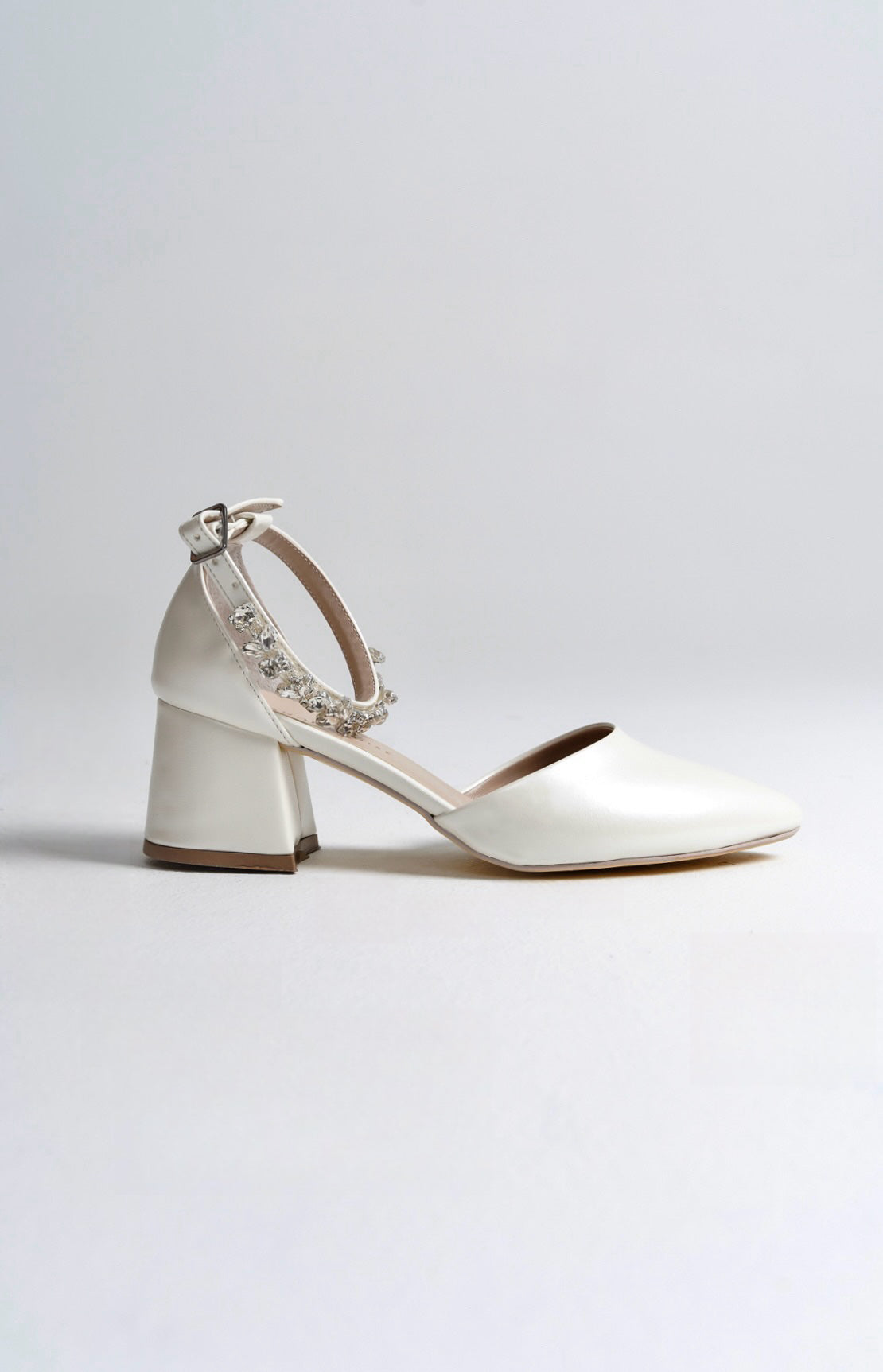 Eira | Ivory Crystal Rhinestone Mid Heels