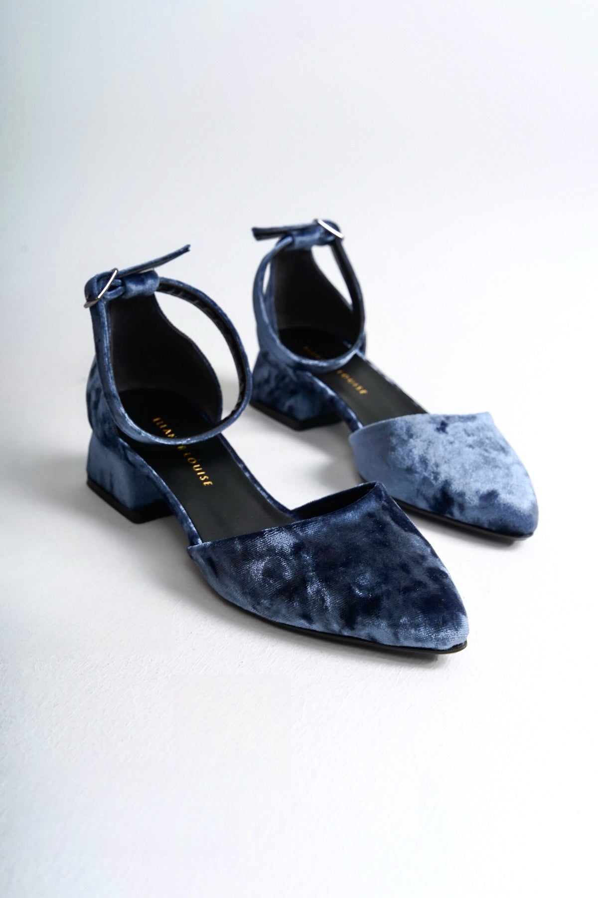 Petra | Indigo Blue Velvet Low Heels