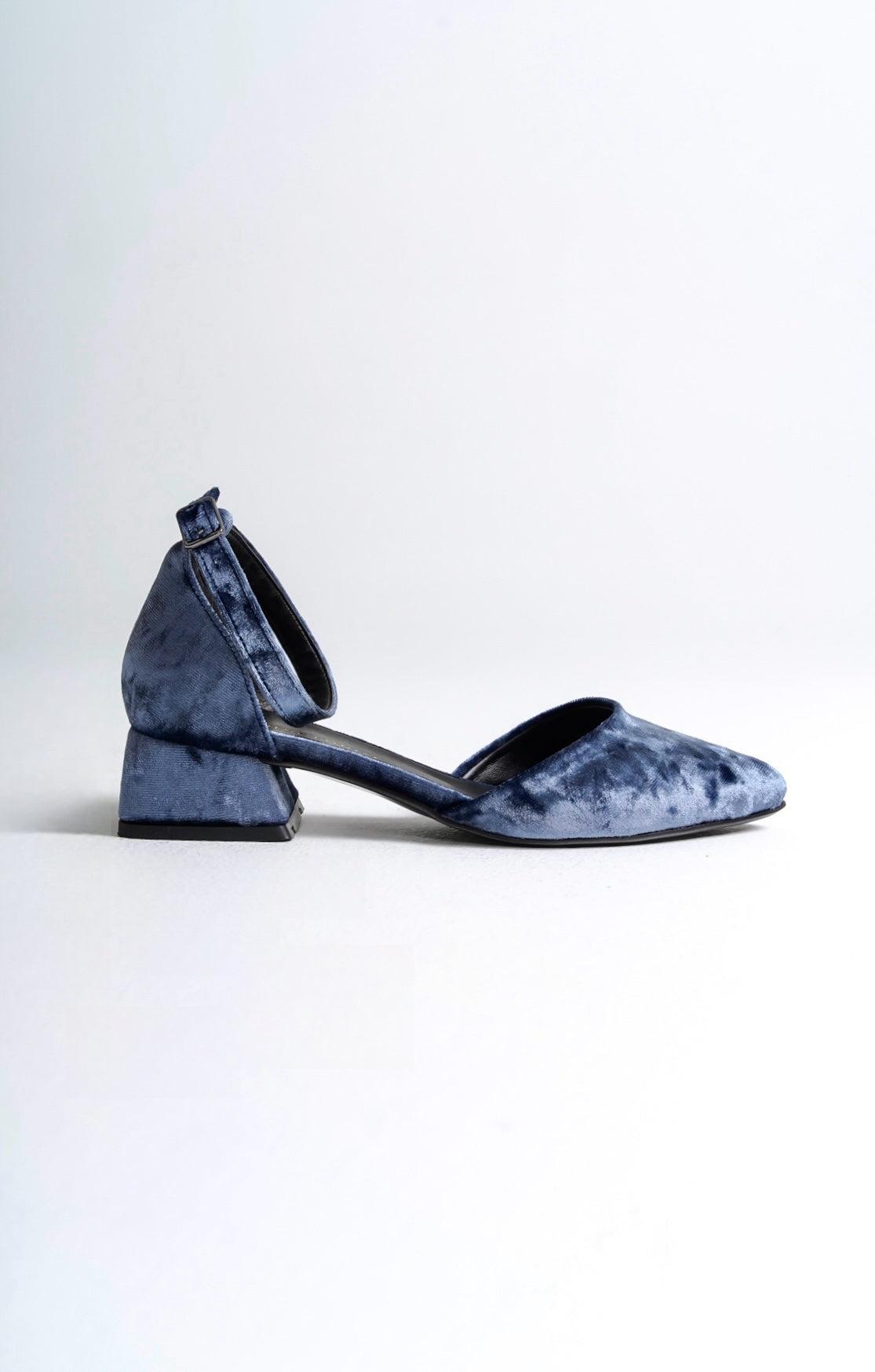 Petra | Indigo Blue Velvet Low Heels