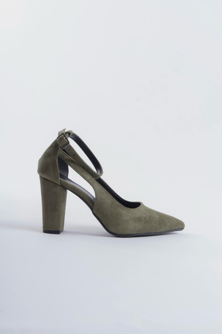 Euanthe | Sage Green Suede High Heels