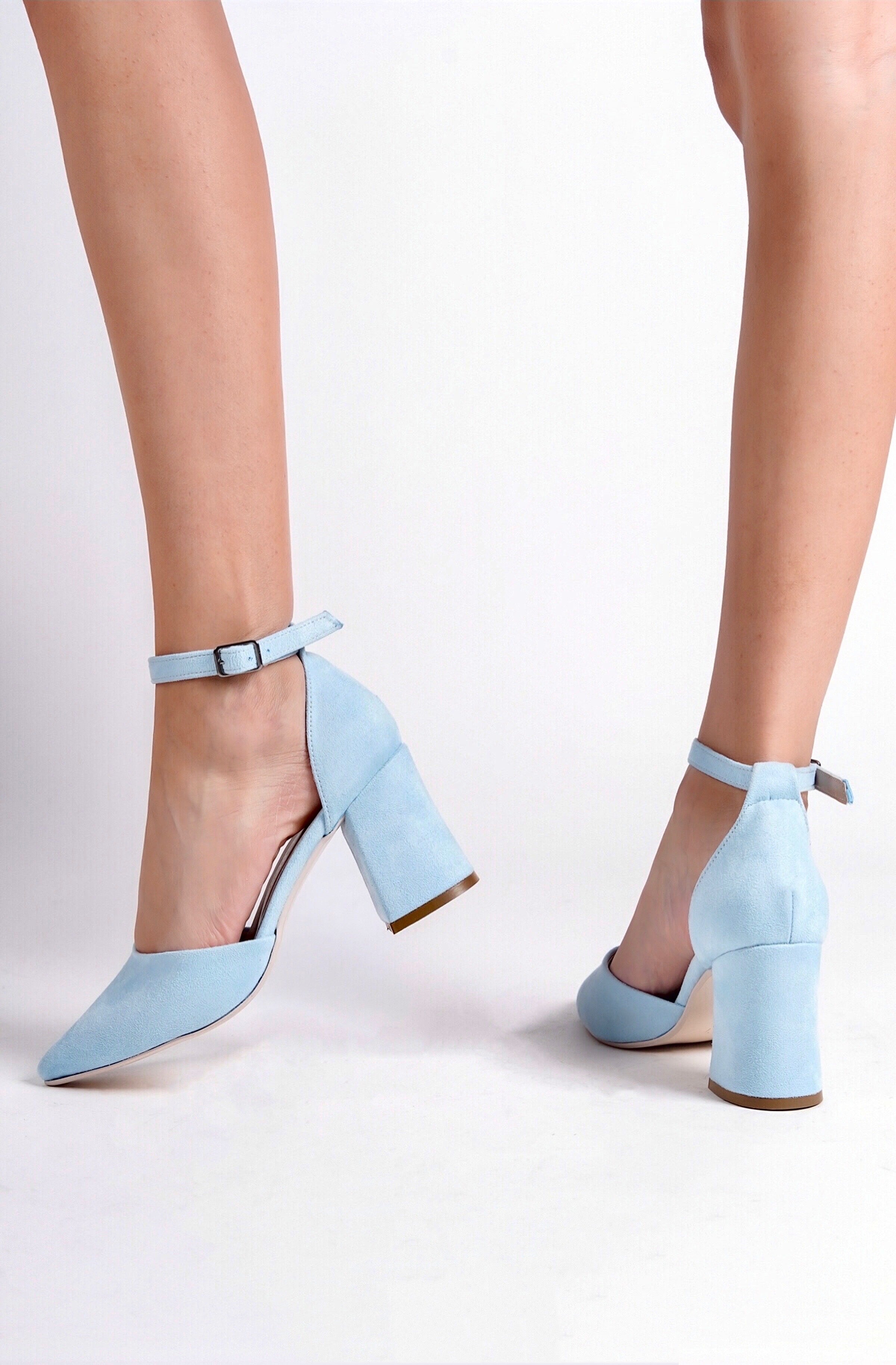 Mariposa | Baby Blue Suede High Heels