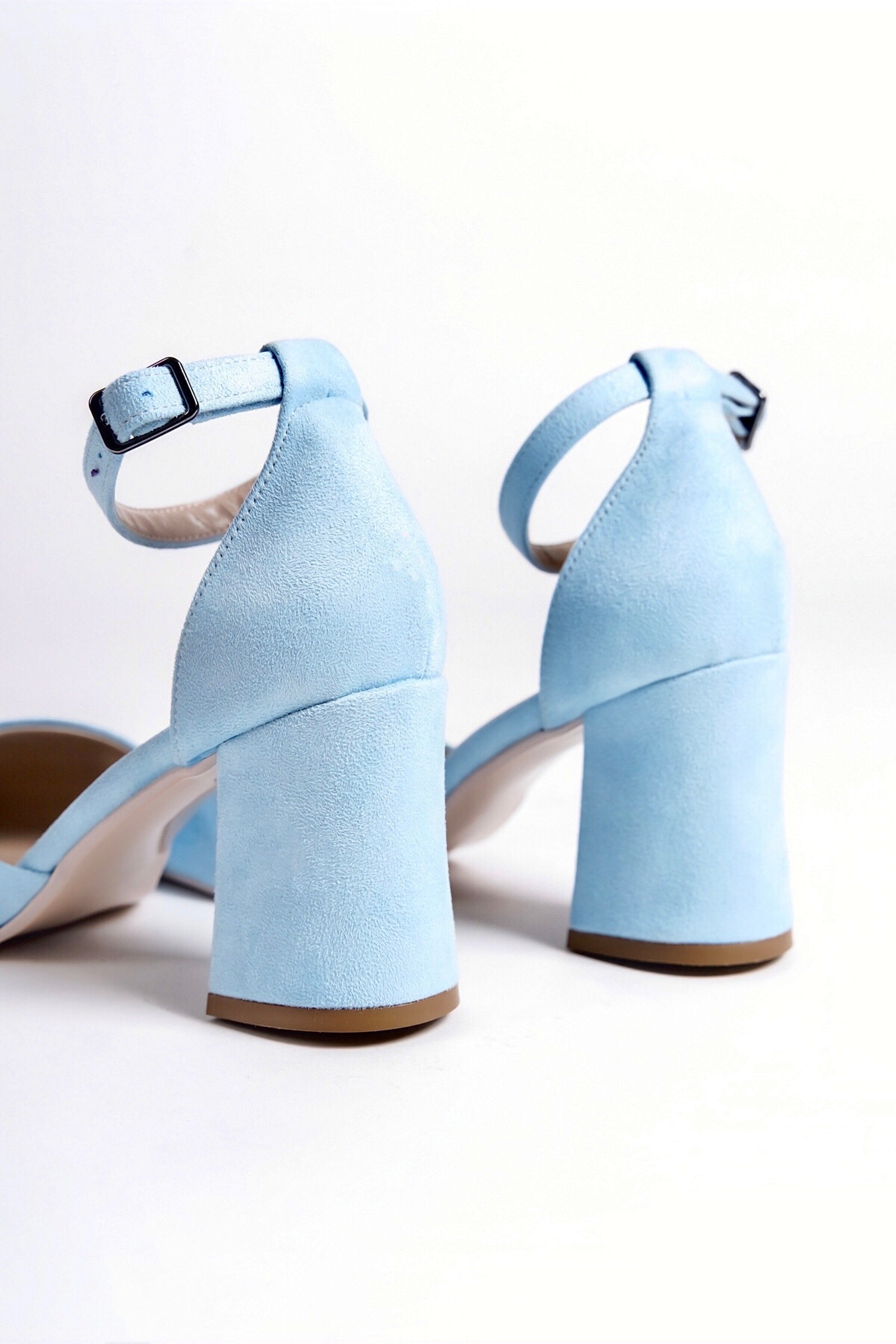 Mariposa | Baby Blue Suede High Heels