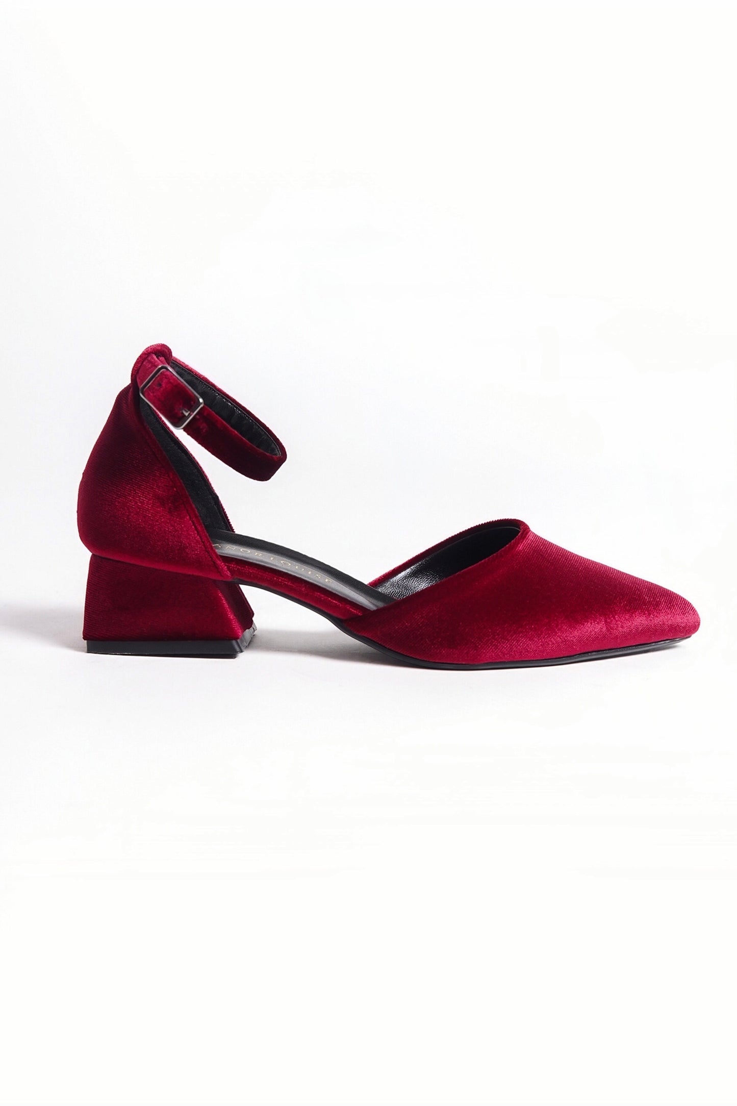 Quinta | Burgundy Velvet Low Heels