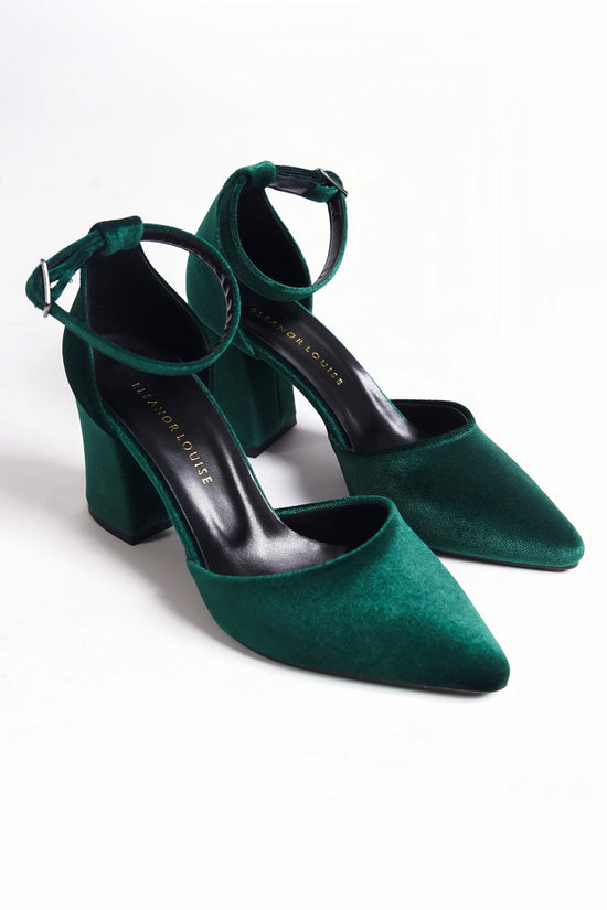 Hilaria | Emerald Green Velvet High Heels