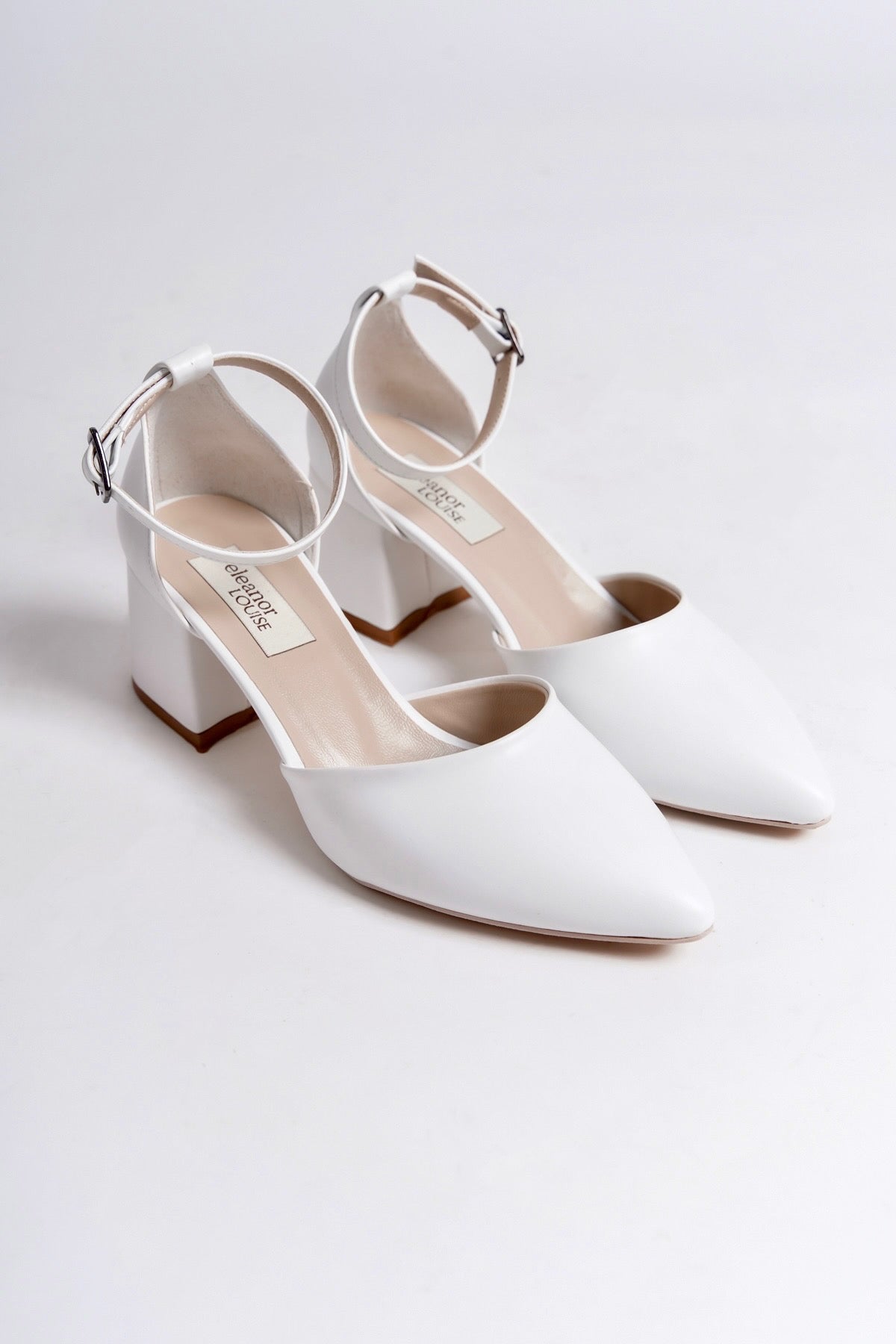 Harmony | White Mid Heels