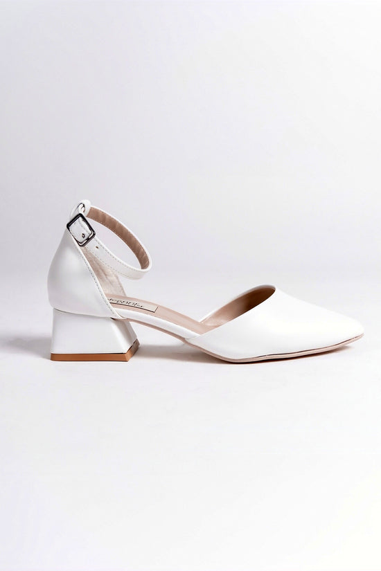 Luna | White Low Heels