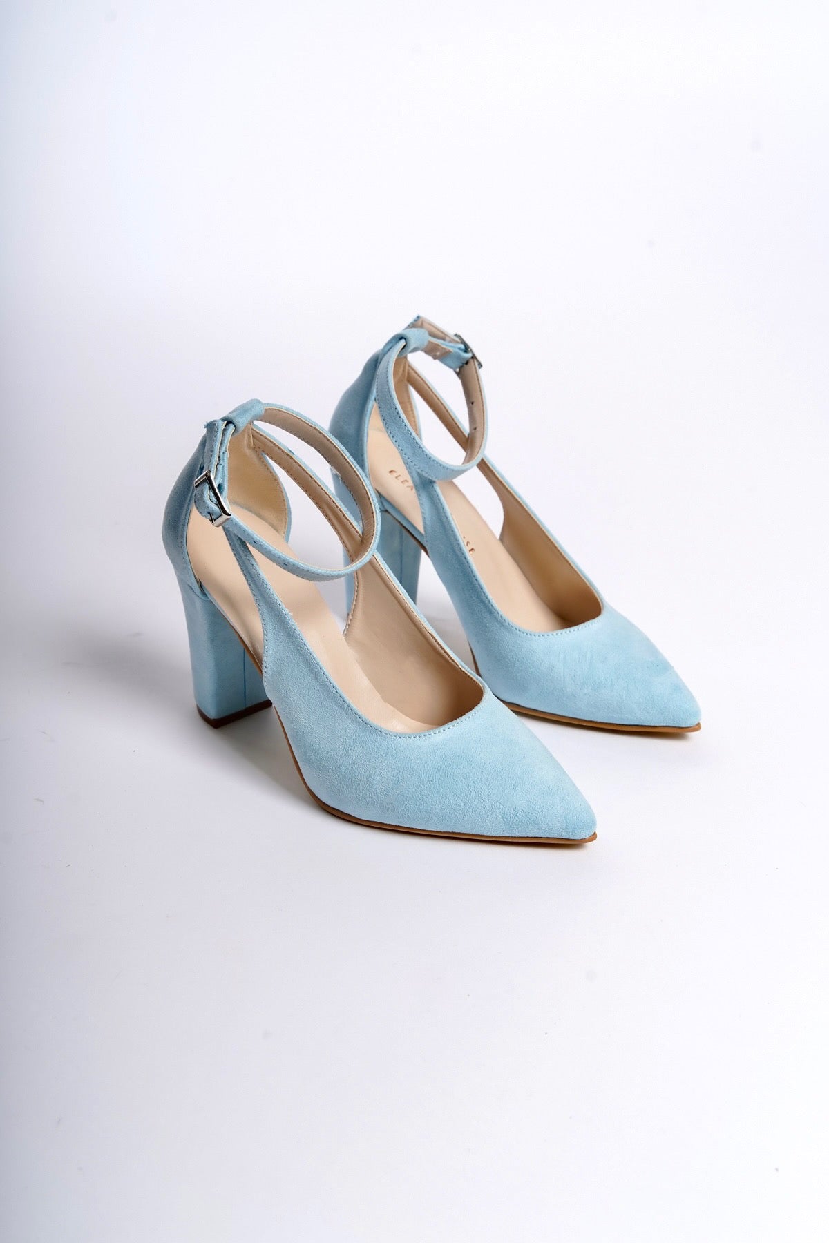 Elara | Baby Blue Suede High Heels