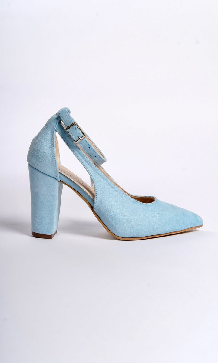 Elara | Baby Blue Suede High Heels