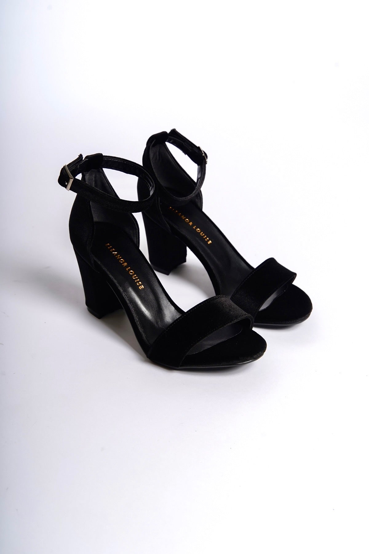 Saga | Black Velvet High Heel Sandals