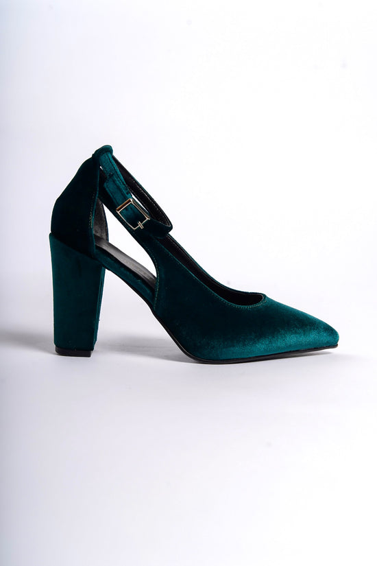 Iliana | Emerald Green Velvet High Heels