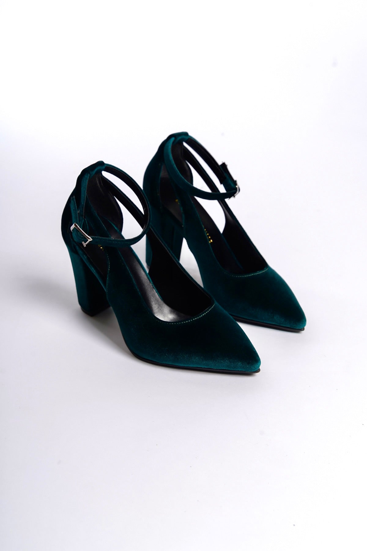 Iliana | Emerald Green Velvet High Heels