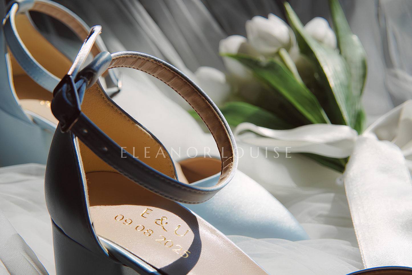 Custom Sole Engraving – Wedding Date & Initials