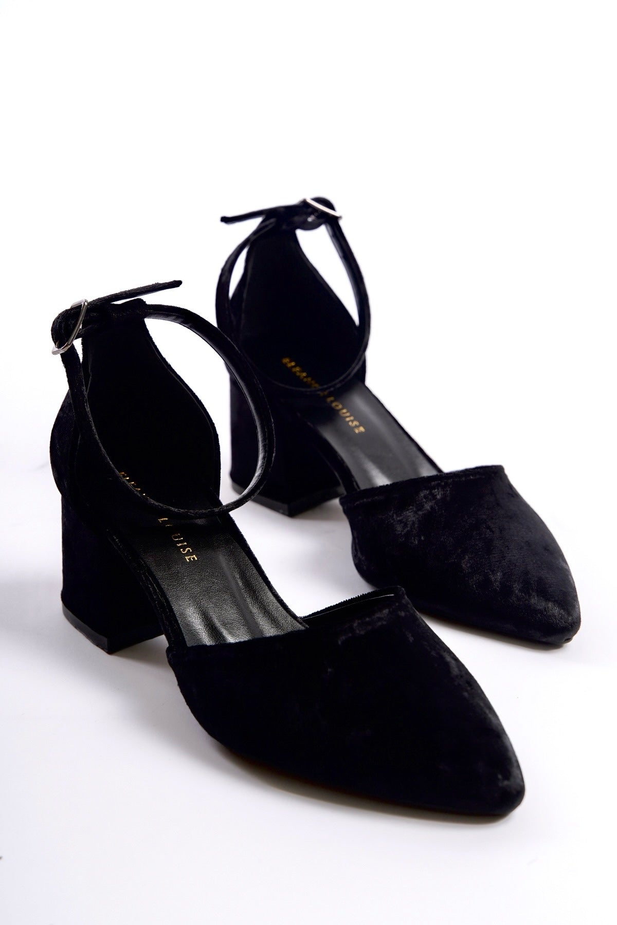 Hlin | Black Velvet Mid Heels