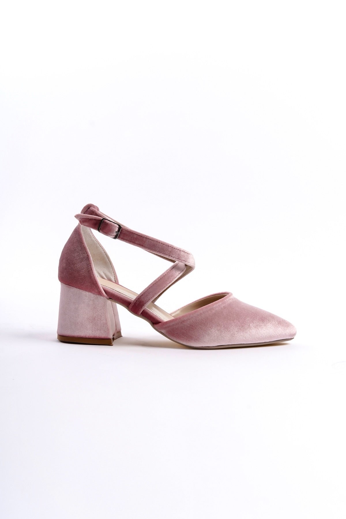 Austra | Rose Velvet Criss Cross Mid Heels