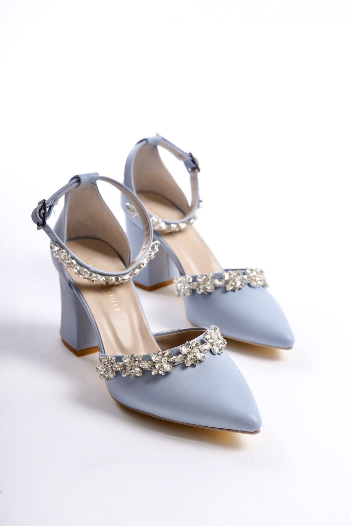 Solène | Baby Blue Crystal Rhinestone High Heels