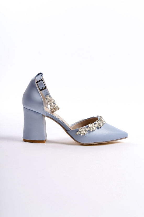 Solène | Baby Blue Crystal Rhinestone High Heels