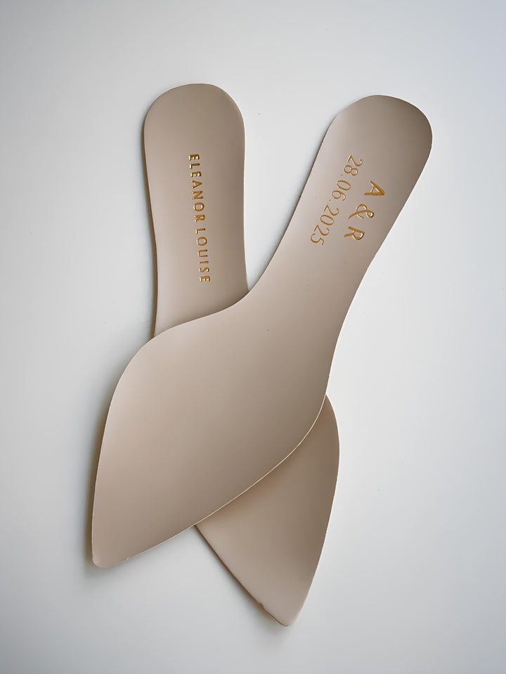 Custom Sole Engraving – Wedding Date & Initials